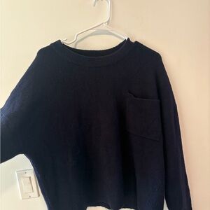 Zara Dark Blue Crew Neck Sweater